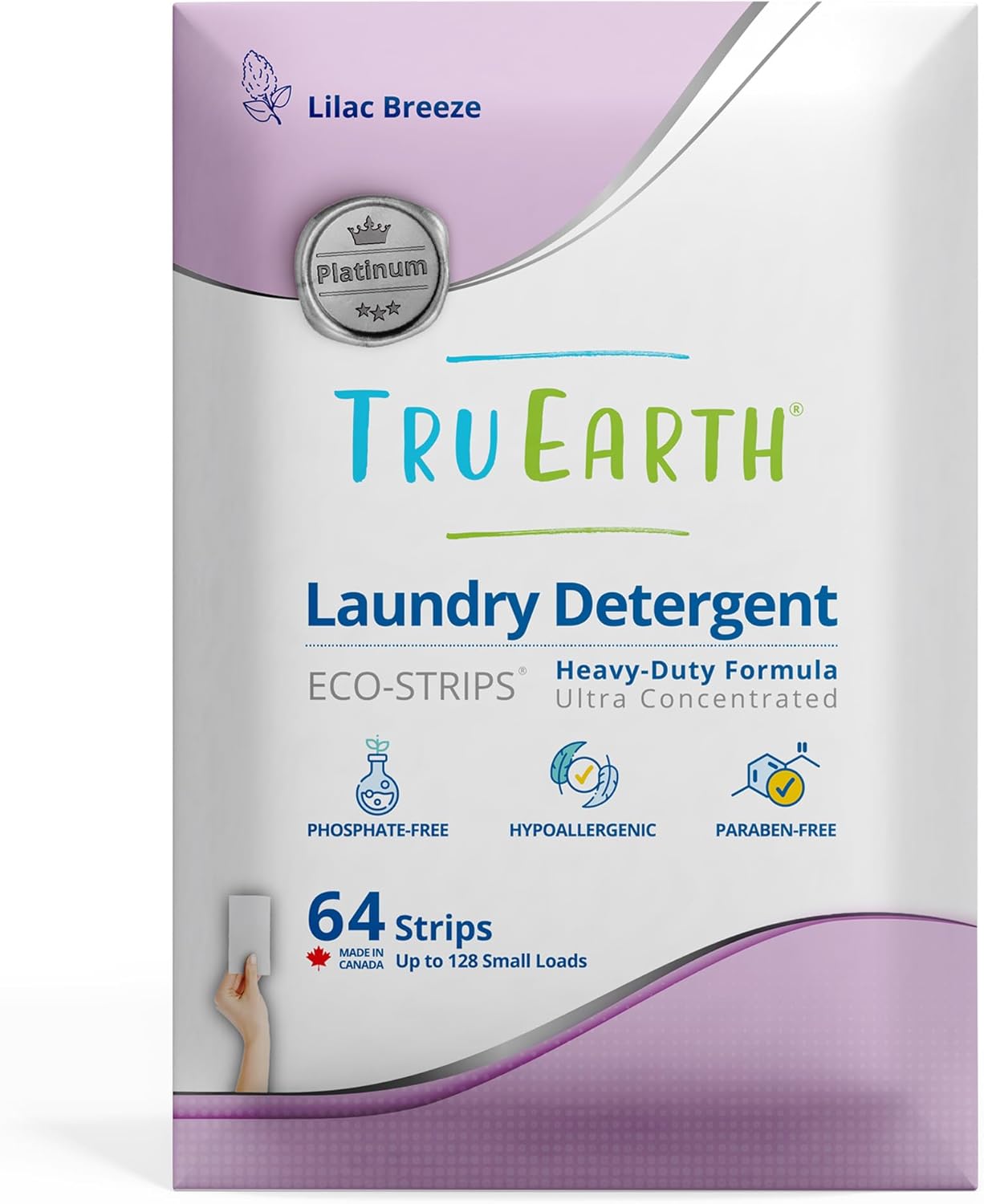 Tru Earth Platinum - Heavy Duty Laundry Detergent Sheets - Up to 128 Loads (64 Count)
