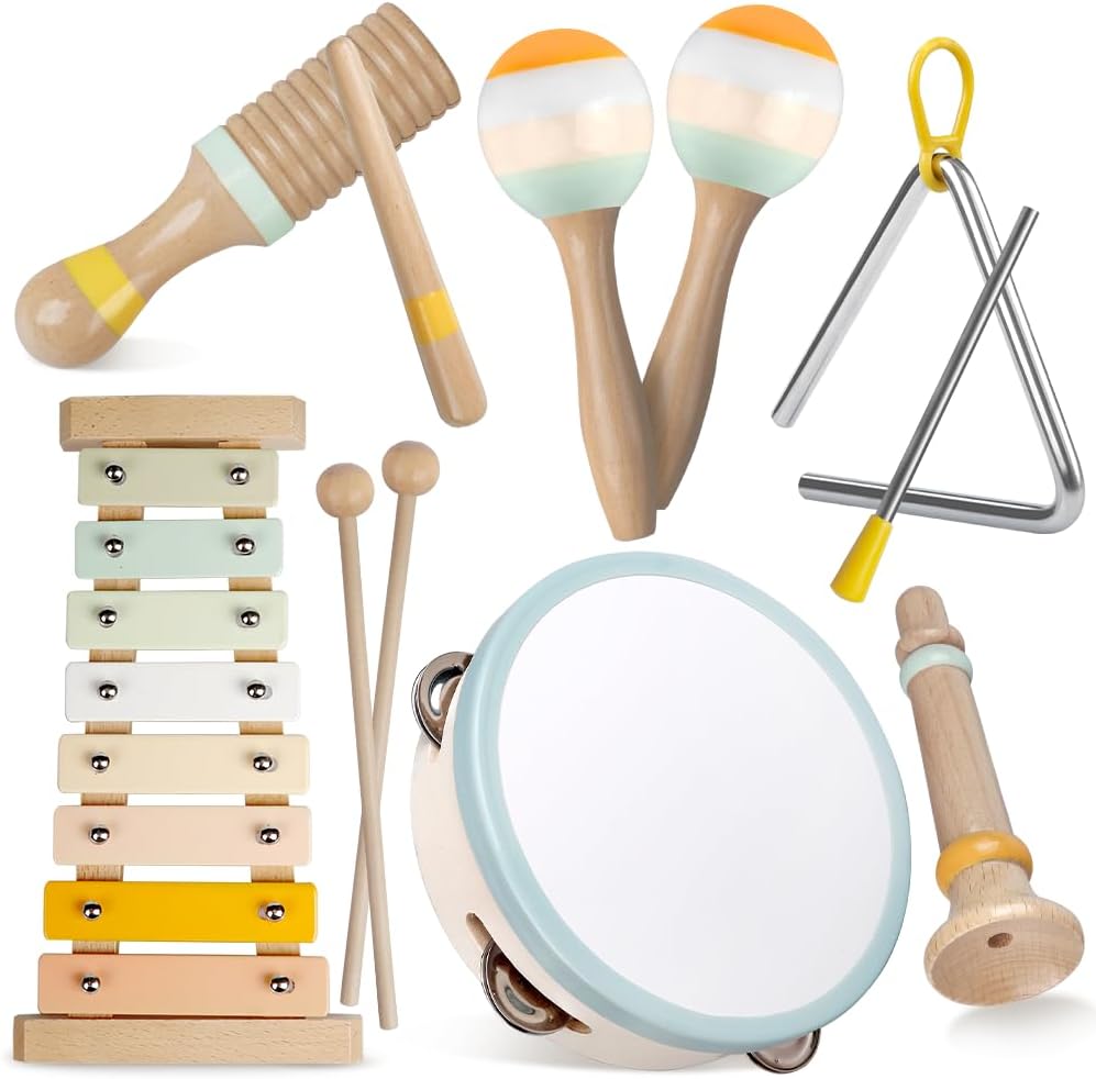 Baby Musical Instruments-Montessori Wooden Toys for Toddlers 1-3