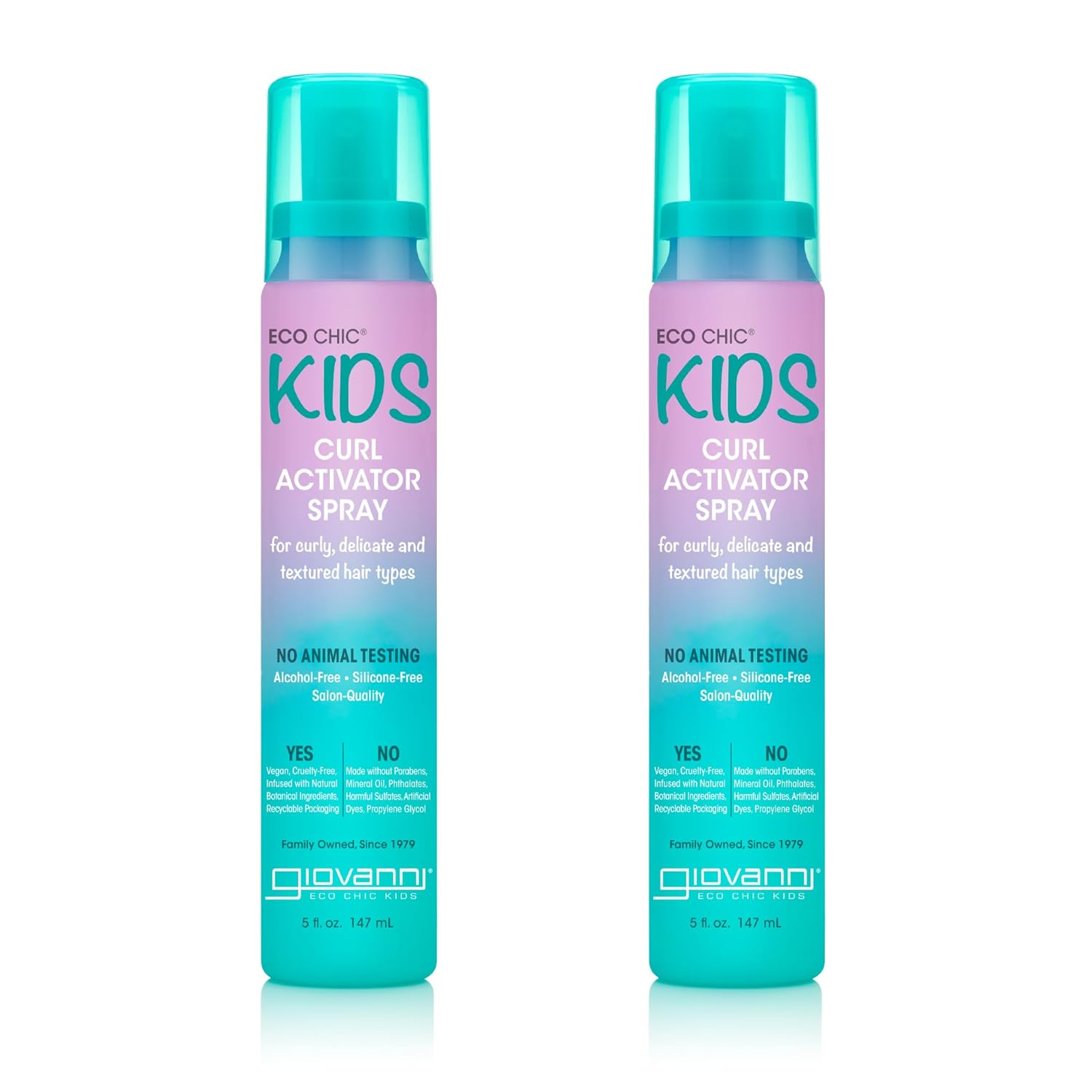 GIOVANNI Eco Chic Kids Curl Activator Spray - 5 Fl Oz (Pack of 2)