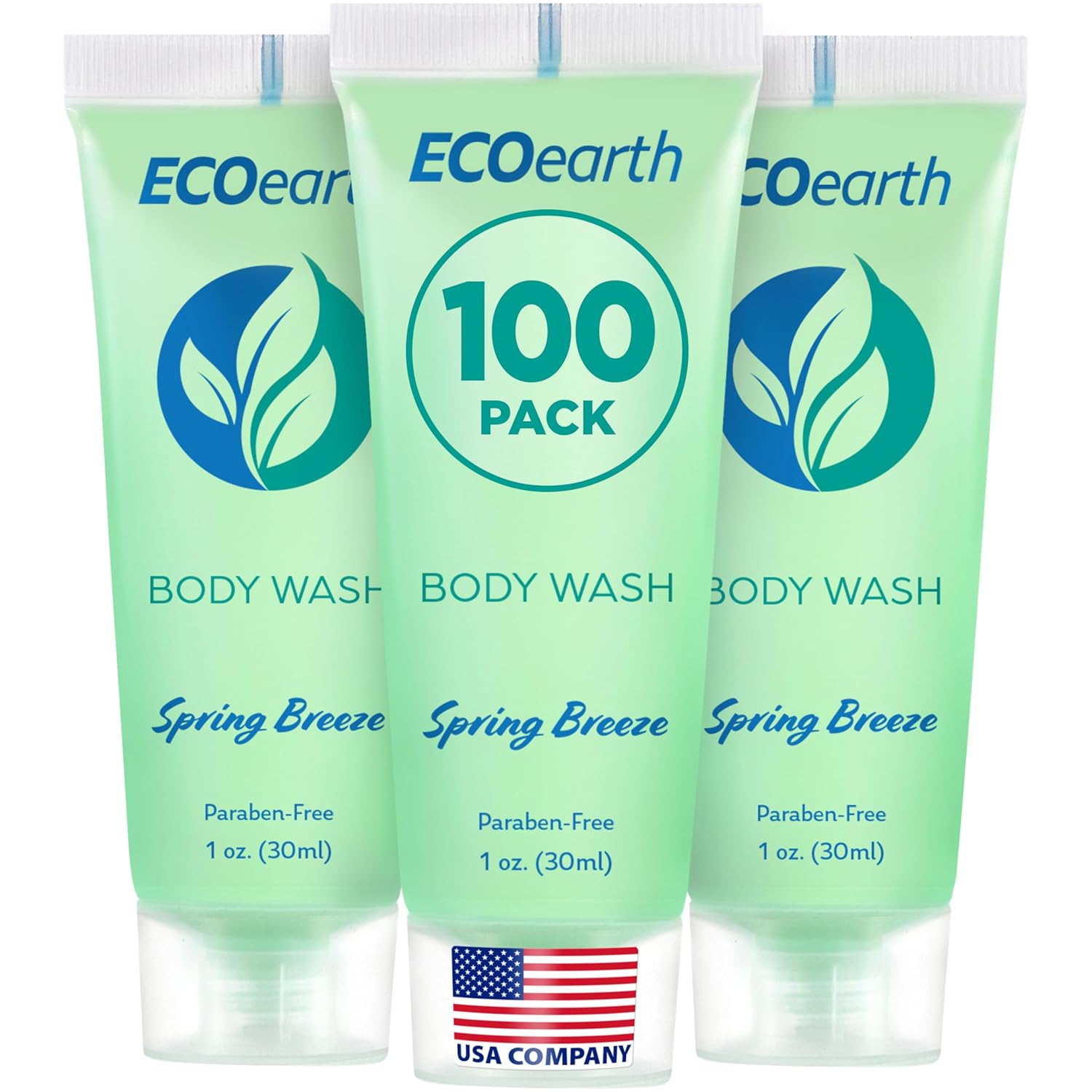 EcoEarth Travel Size Body Wash (1 fl oz, 100 PK, Spring Breeze)