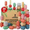 36 Pcs Wooden Stacking Blocks – Montessori Toys for 1-6 Year Old Toddlers and Kids