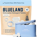 BLUELAND 100% Plastic-Free Dishwasher Detergent Tablets, Starter Set, 60 Count with tin