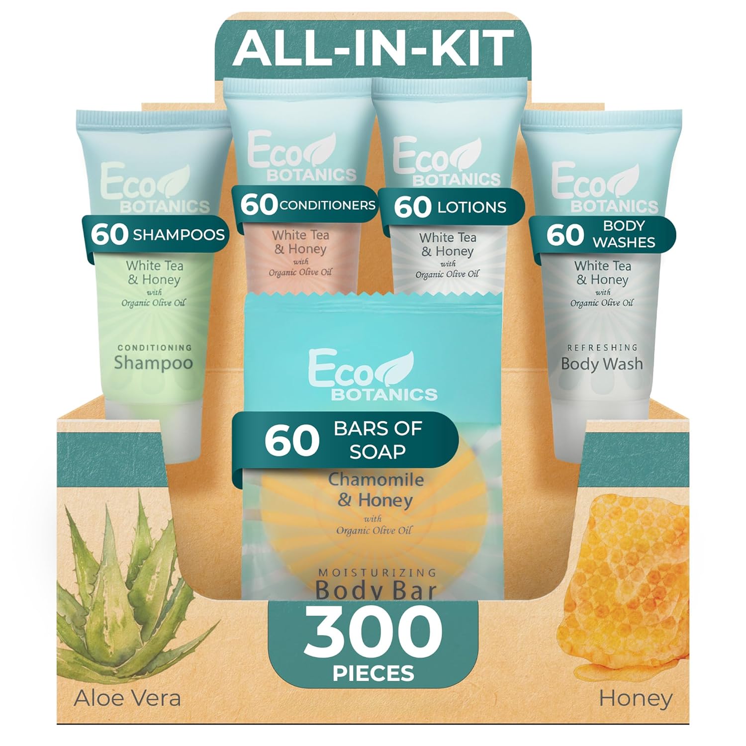 Terra Pure Eco Botanics Hotel Soaps & Toiletries Bulk Set | 0.85oz | 300 Pieces