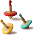 Shumee Spinning Tops for Kids 2 3 4 5+ Year Old| Set of 3 Wooden Montessori Toys